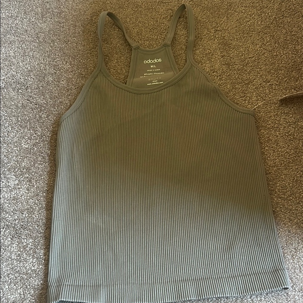 Ododos Women's Grayish  Ribbed Tank Top